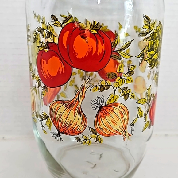 🌺 Vintage ARC France Spice of Life Mushroom Glass Canister Metal Hinged Li… - Picture 4 of 12